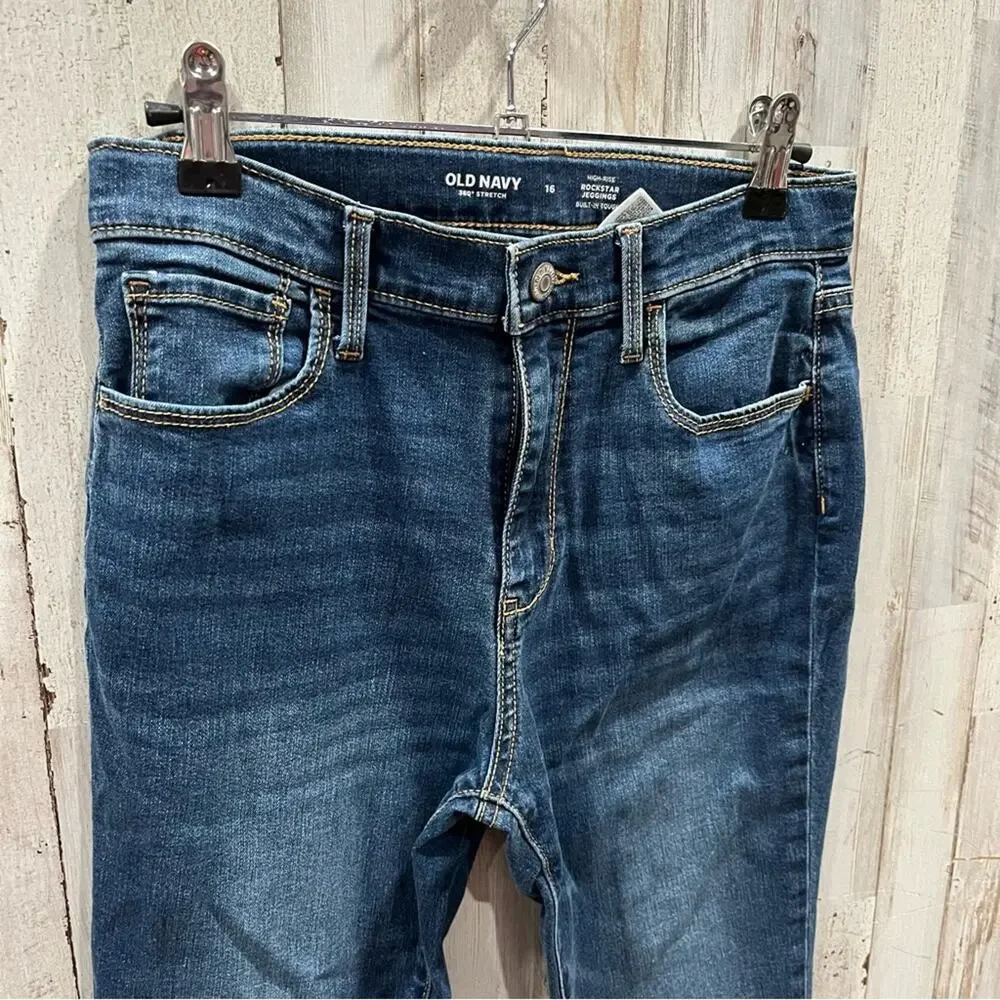 Old Navy High-Waisted Built-In Tough Rockstar Super Skinny Jeggings for Girls 16